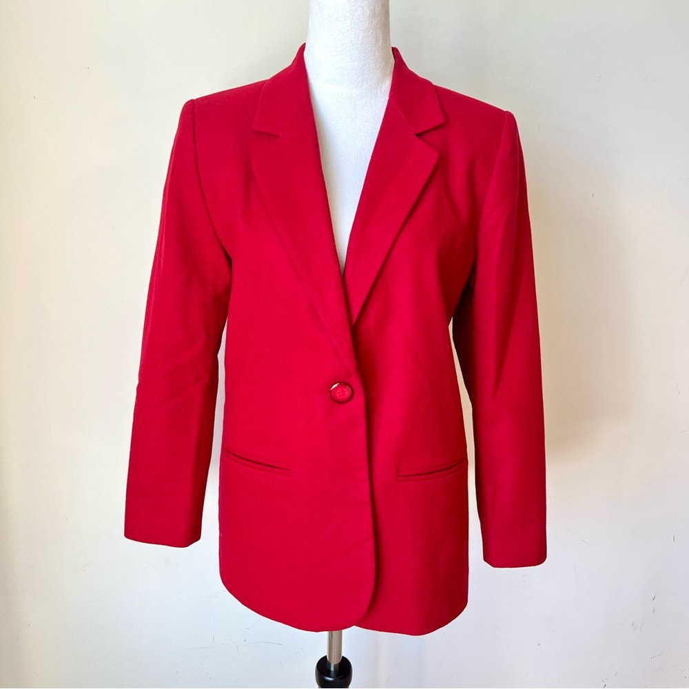 Vintage SAG HARBOR Petite Red 100% Wool Blazer—SZ. 4P